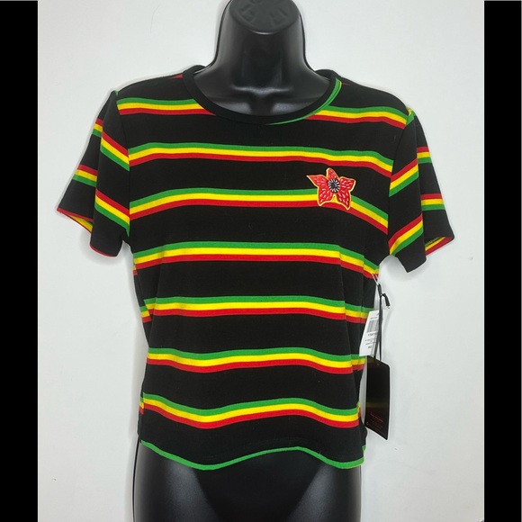 Her Universe Stranger Things Demogorgon Stripe Baby Girls T-Shirt Hot Topic Sz M - Picture 2 of 8